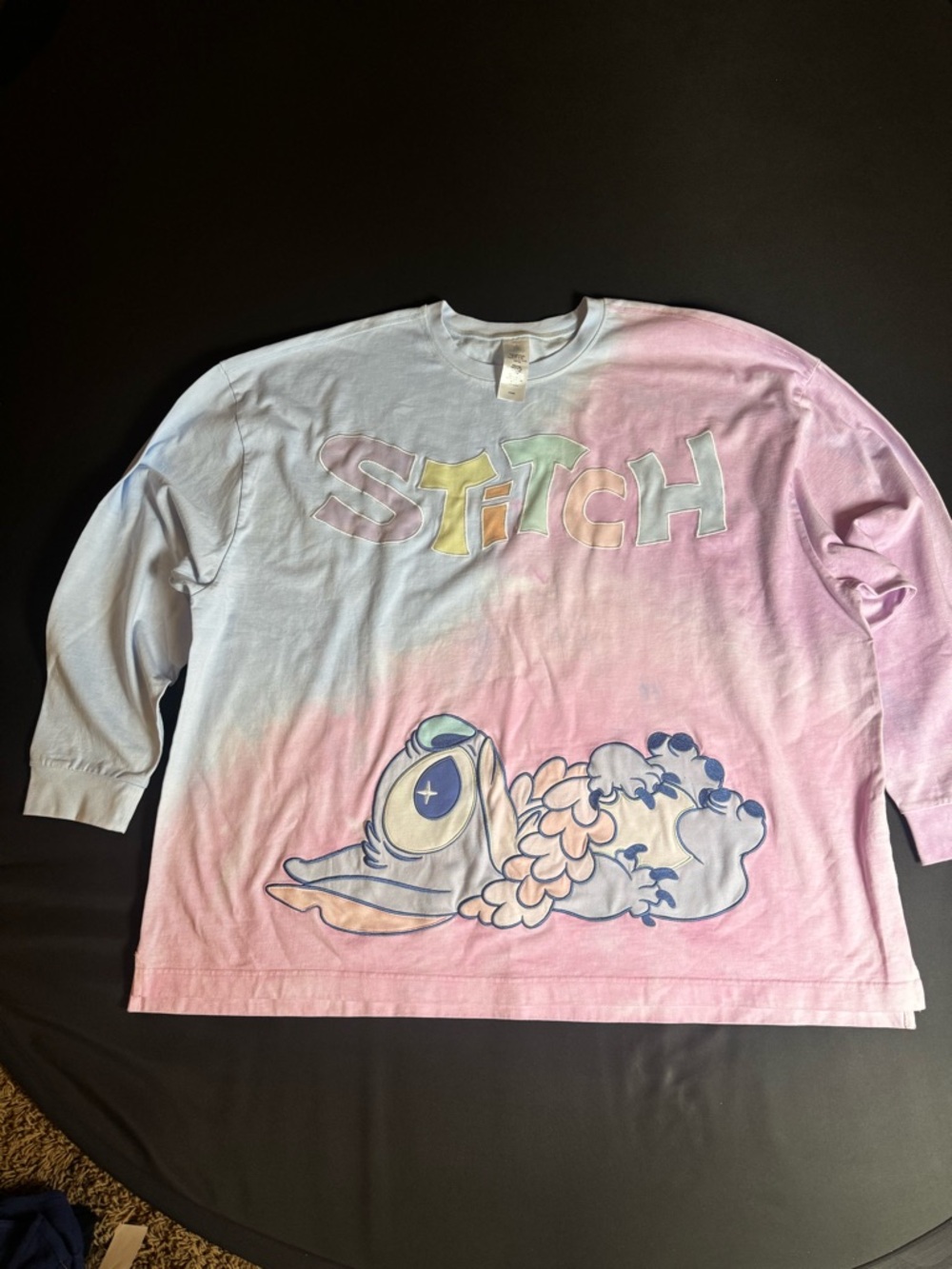 Disney Pastel Blue & Pink Stitch Long Sleeve Tee Y2K Coquette